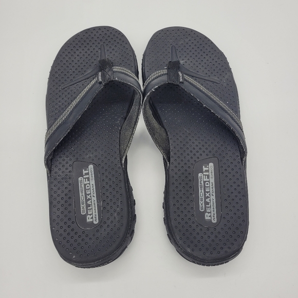 Skechers Relaxed Fit Memory Foam 360 Flip Flop Sandals Black Men\'s 13 main image 5
